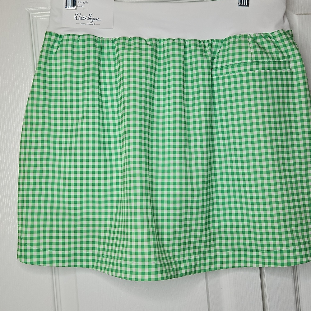 NWT Walter Hagen Performance 11 Knit Skort Green And White Checks Size M - Picture 6 of 8